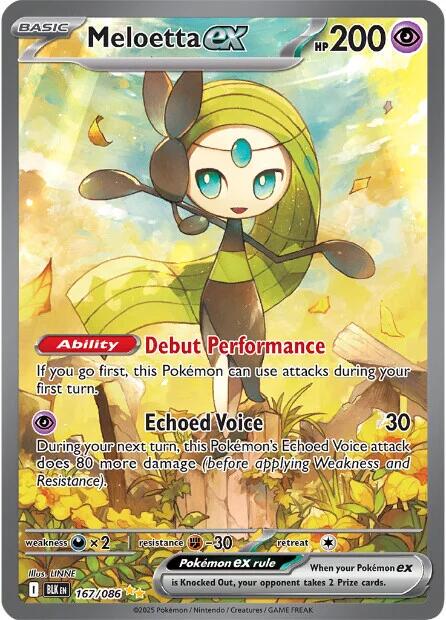 Meloetta EX 167/086 - Black Bolt -Special Illustration Rare - PSA10